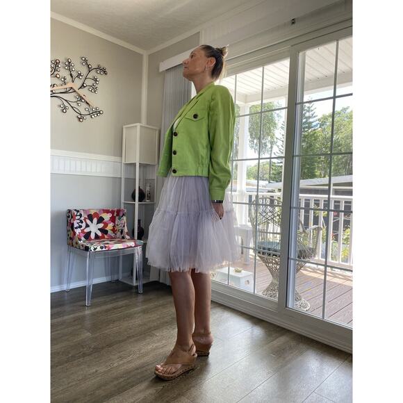CHARACTER SUBURBAN WEAR BLAZER JACKET 100% linen Lime green 10 - Picture 3 of 5